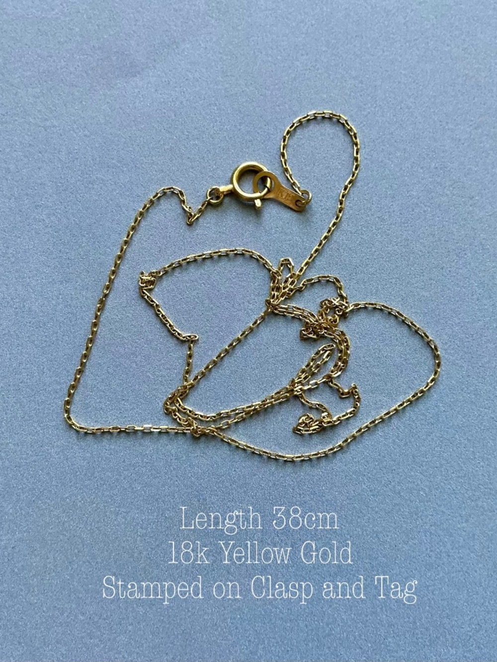 Dainty Solid 18K Yellow Gold Necklace - 0.96 gram - 38 cm - for Petite Girl